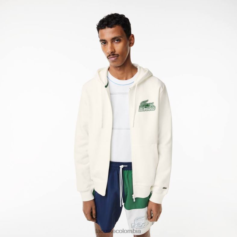 sudadera con capucha y forro polar sin cepillar blanco Lacoste ropa hombres 80XZX319