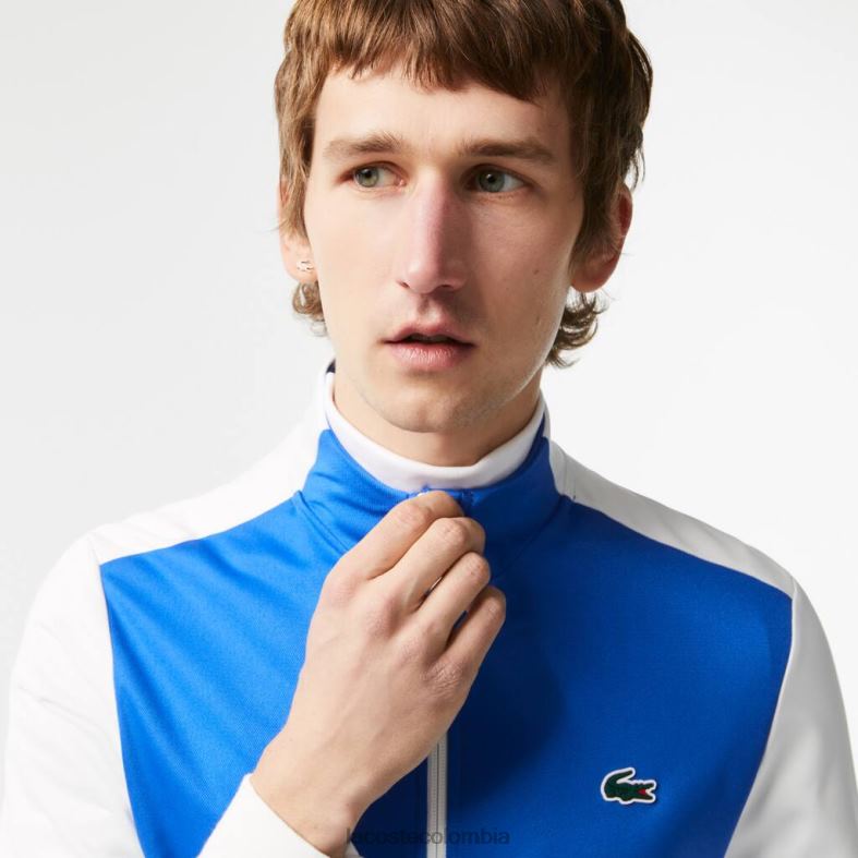 sudadera con cremallera y tejido ripstop azul blanco Lacoste ropa hombres 80XZX339