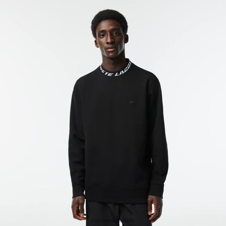 sudadera con logo en el cuello negro Lacoste ropa hombres 80XZX358