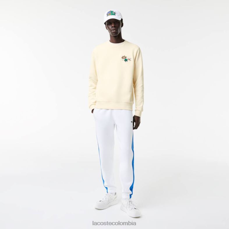 sudadera con parche de algodón orgánico blanco Lacoste ropa hombres 80XZX989