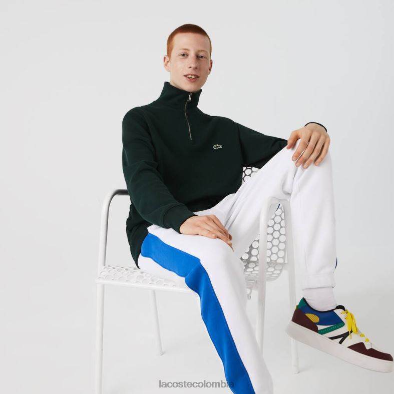 sudadera de algodón con cuello alto y cremallera verde Lacoste ropa hombres 80XZX953