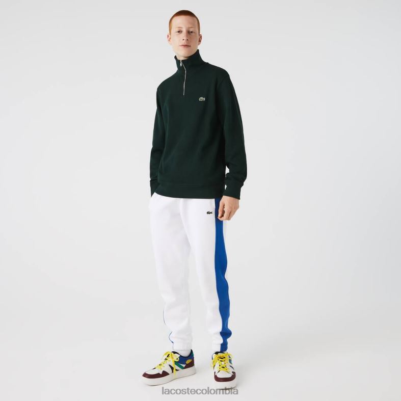 sudadera de algodón con cuello alto y cremallera verde Lacoste ropa hombres 80XZX953