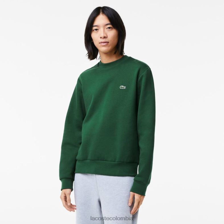sudadera de algodón orgánico cepillado verde Lacoste ropa hombres 80XZX281
