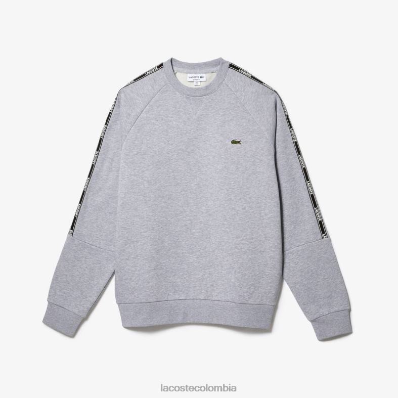 sudadera de algodon lomo gris Lacoste ropa hombres 80XZX1246