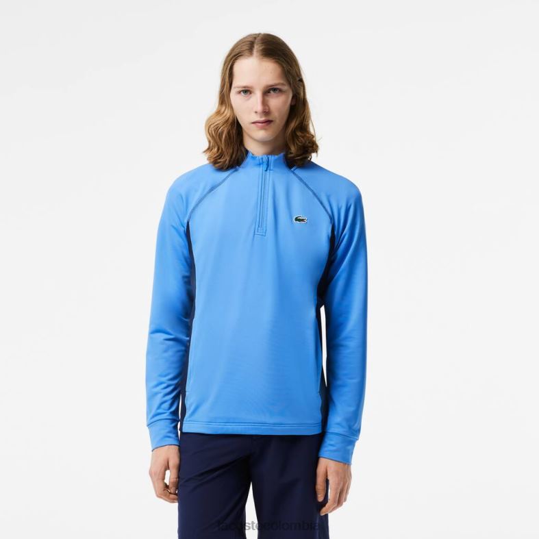 sudadera de golf con cuello redondo insertado azul/azul marino Lacoste ropa hombres 80XZX314