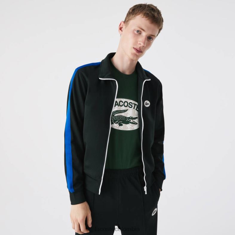 sudadera de piqué con cuello alto y corte regular verde Lacoste ropa hombres 80XZX1016
