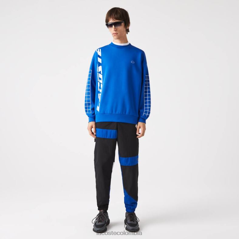 sudadera de piqué holgada azul Lacoste ropa hombres 80XZX1001