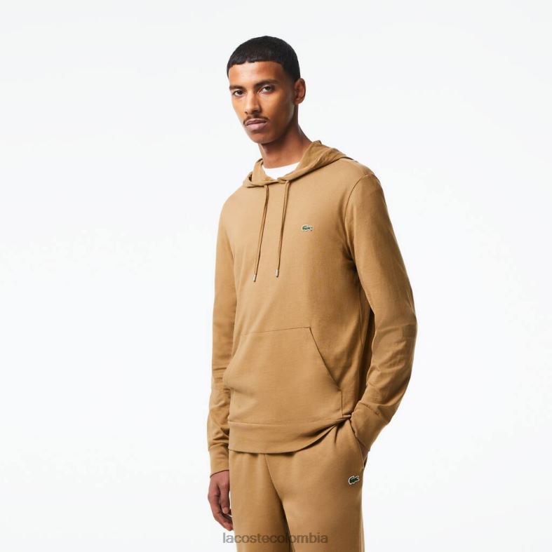 sudadera de punto de algodón con capucha marrón Lacoste ropa hombres 80XZX845