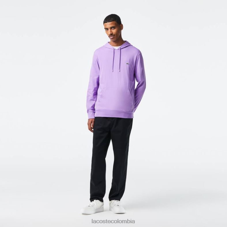 sudadera de punto de algodón con capucha púrpura Lacoste ropa hombres 80XZX790