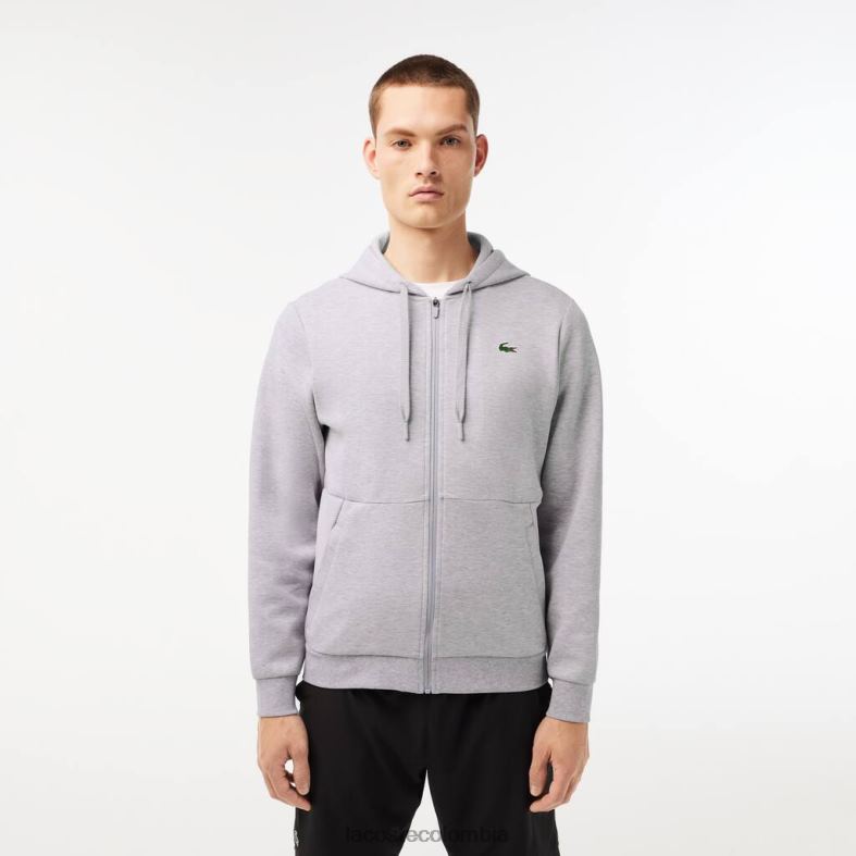 sudadera deportiva con paneles de malla gris chino/gris claro Lacoste ropa hombres 80XZX1018