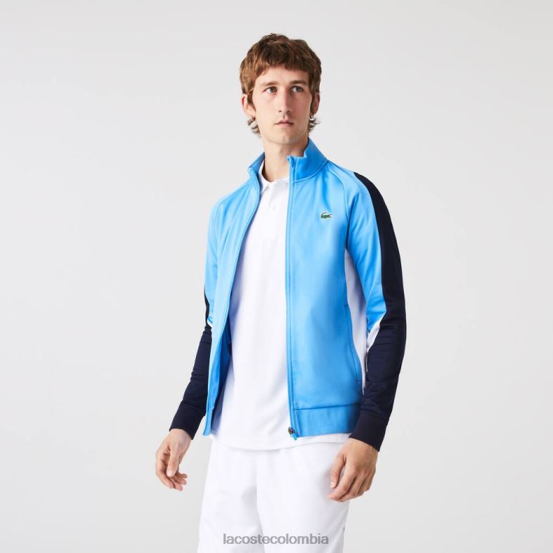 sudadera deportiva de tenis con cremallera y corte clásico azul/azul marino/blanco Lacoste ropa hombres 80XZX976