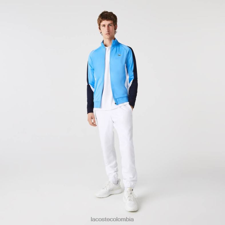 sudadera deportiva de tenis con cremallera y corte clásico azul/azul marino/blanco Lacoste ropa hombres 80XZX976