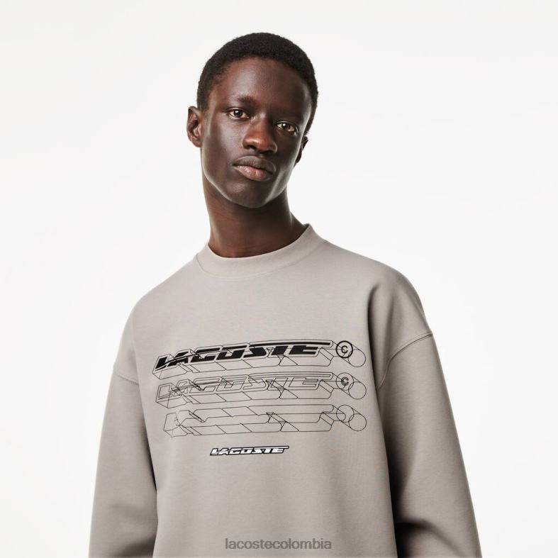sudadera holgada con la marca gris Lacoste ropa hombres 80XZX8