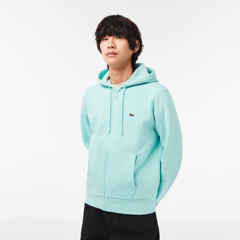 sudadera polar con bolsillo canguro y cremallera menta Lacoste ropa hombres 80XZX373