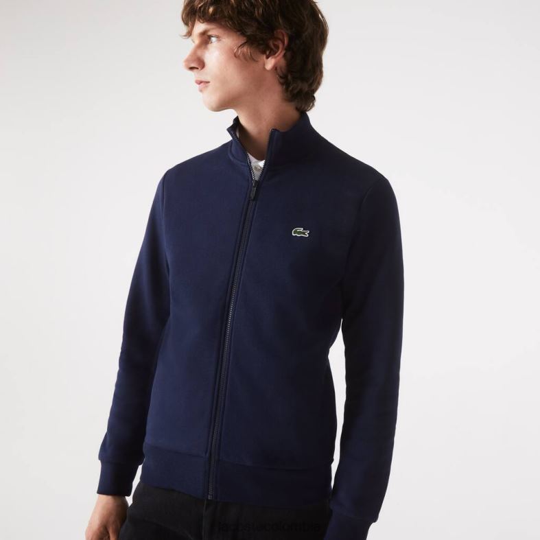 sudadera regular fit de polar cepillado con cremallera Azul marino Lacoste ropa hombres 80XZX1270