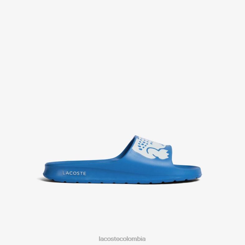 chanclas con tira del logo en material sintético Croco 2.0 azul claro/blanco Lacoste zapatos hombres 80XZX1897
