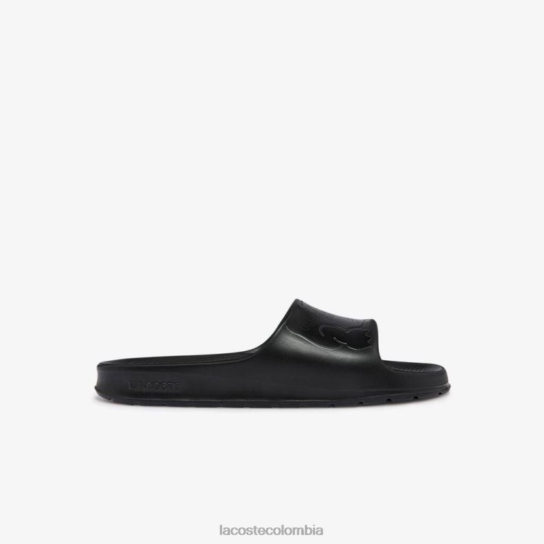 chanclas con tira del logo en material sintético Croco 2.0 negro Lacoste zapatos hombres 80XZX1831