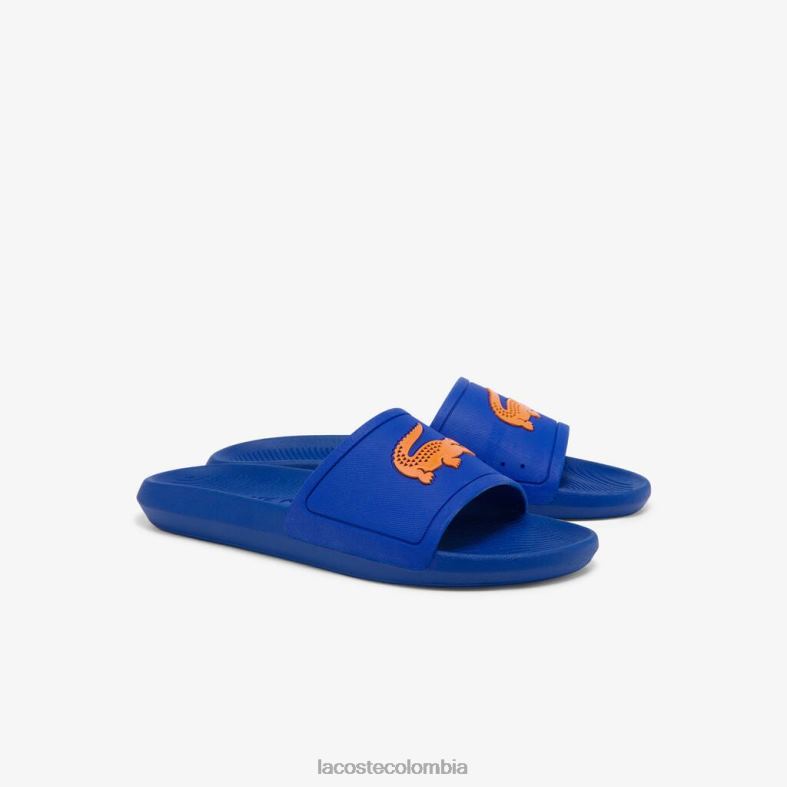 chanclas de goma con forma de cocodrilo azul/naranja Lacoste zapatos hombres 80XZX1915