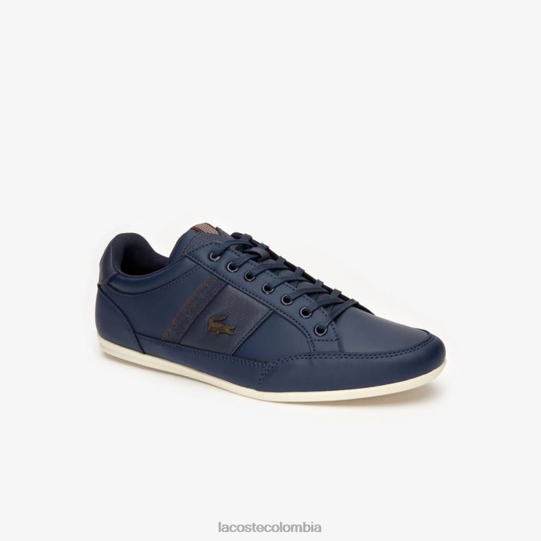 Deportivas chaymon piel y sintetico azul marino/marrón oscuro Lacoste zapatos hombres 80XZX1714