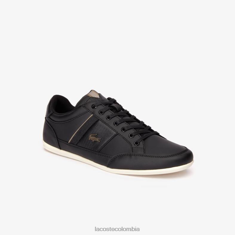 Deportivas chaymon piel y sintetico negro/caqui Lacoste zapatos hombres 80XZX1715