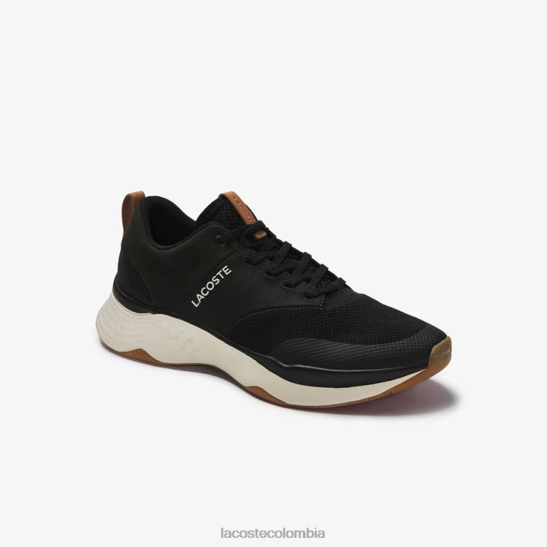 Zapatillas Court-Drive Plus de tela con bloques de color negro y blanco roto Lacoste zapatos hombres 80XZX1868