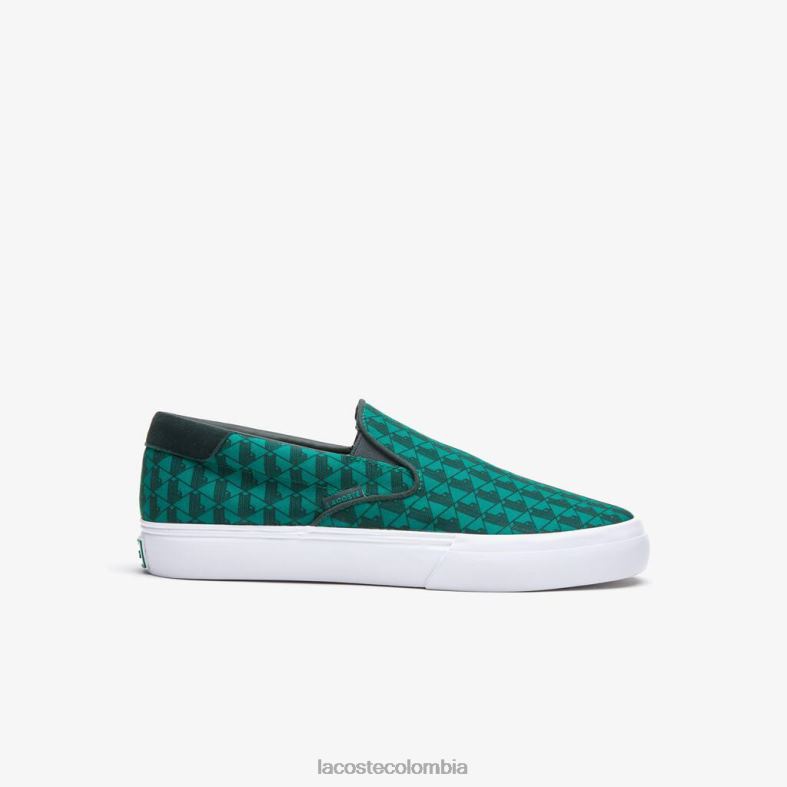 salto servir textil sin cordones verde blanco Lacoste zapatos hombres 80XZX1854