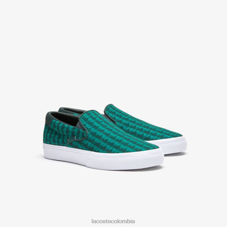 salto servir textil sin cordones verde blanco Lacoste zapatos hombres 80XZX1854