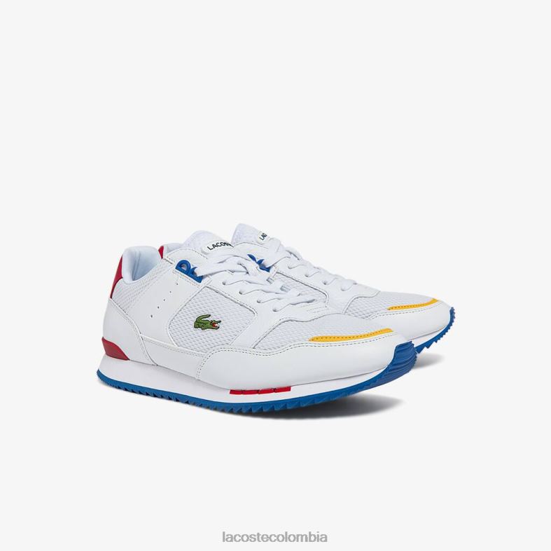 Zapatillas Partner Piste de tela y piel. blanco azul Lacoste zapatos hombres 80XZX1888