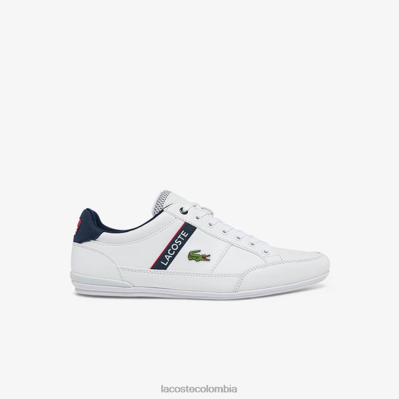 Zapatillas chaymon textiles y sintéticas. blanco, azul marino y rojo Lacoste zapatos hombres 80XZX1791
