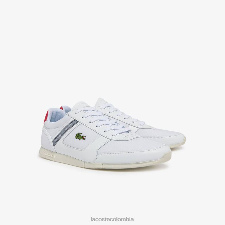 Zapatillas deportivas Menerva con detalles en tela y piel. blanco rojo Lacoste zapatos hombres 80XZX1704