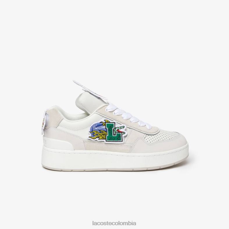 zapatillas ace con clip de cuero blanco Lacoste zapatos hombres 80XZX1785
