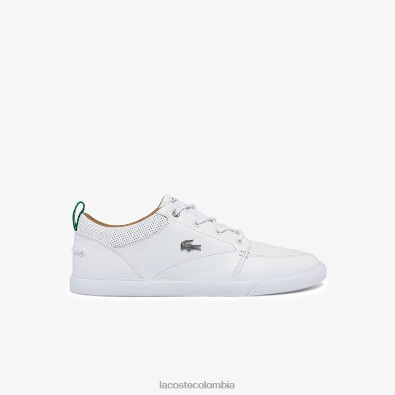 zapatillas bayliss de piel con cuello perforado blanco Lacoste zapatos hombres 80XZX1759