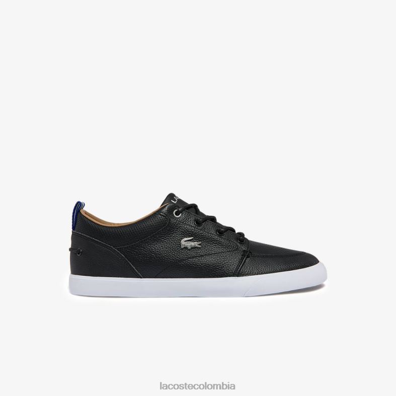 zapatillas bayliss de piel con cuello perforado blanco negro Lacoste zapatos hombres 80XZX1760