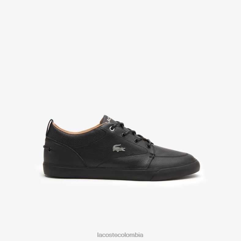 zapatillas bayliss de piel con cuello perforado negro Lacoste zapatos hombres 80XZX1758