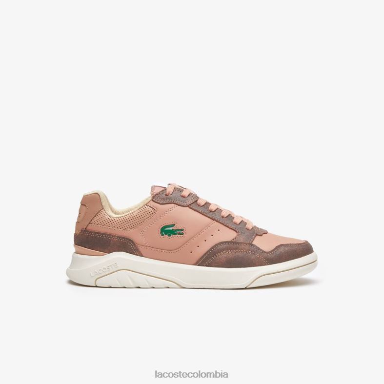 zapatillas game advanced de cuero de lujo Cafe Blanco Lacoste zapatos hombres 80XZX1902