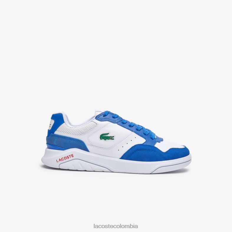 zapatillas game advanced de cuero de lujo blanco azul Lacoste zapatos hombres 80XZX1707