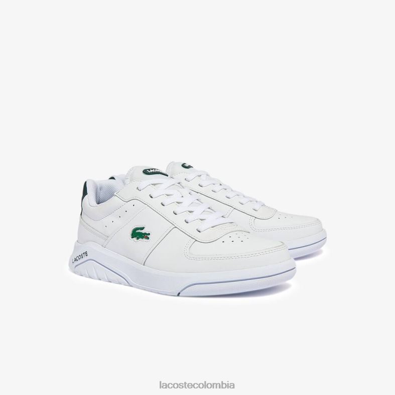 zapatillas game advanced de piel blanco y verde oscuro Lacoste zapatos hombres 80XZX1916
