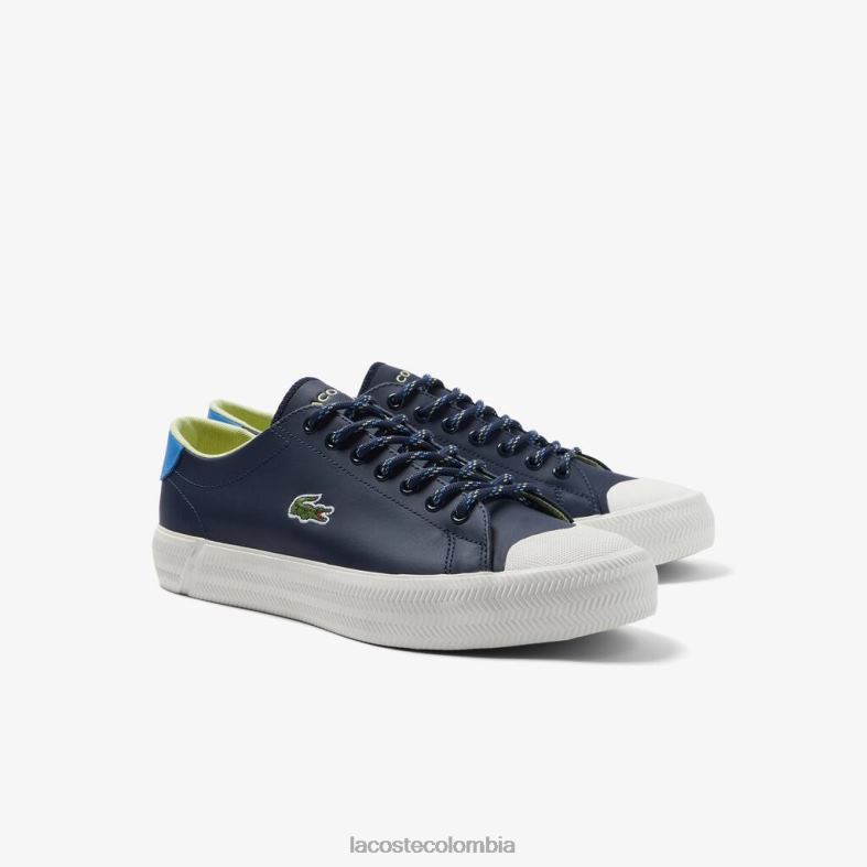 zapatillas gripshot de piel y ante azul marino y blanco roto Lacoste zapatos hombres 80XZX1899