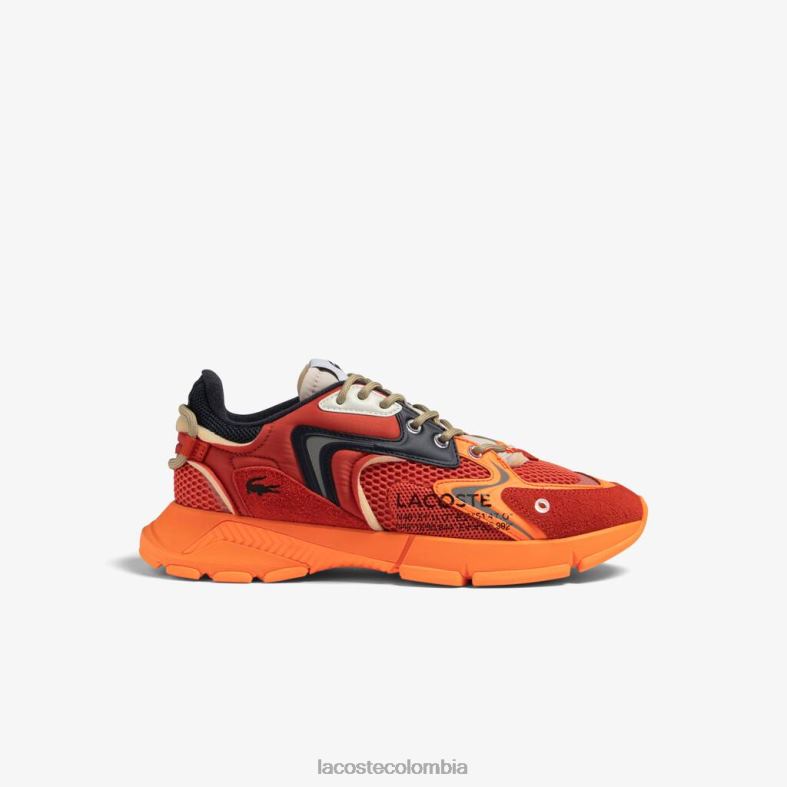 zapatillas l003 neo textiles naranja roja Lacoste zapatos hombres 80XZX1692