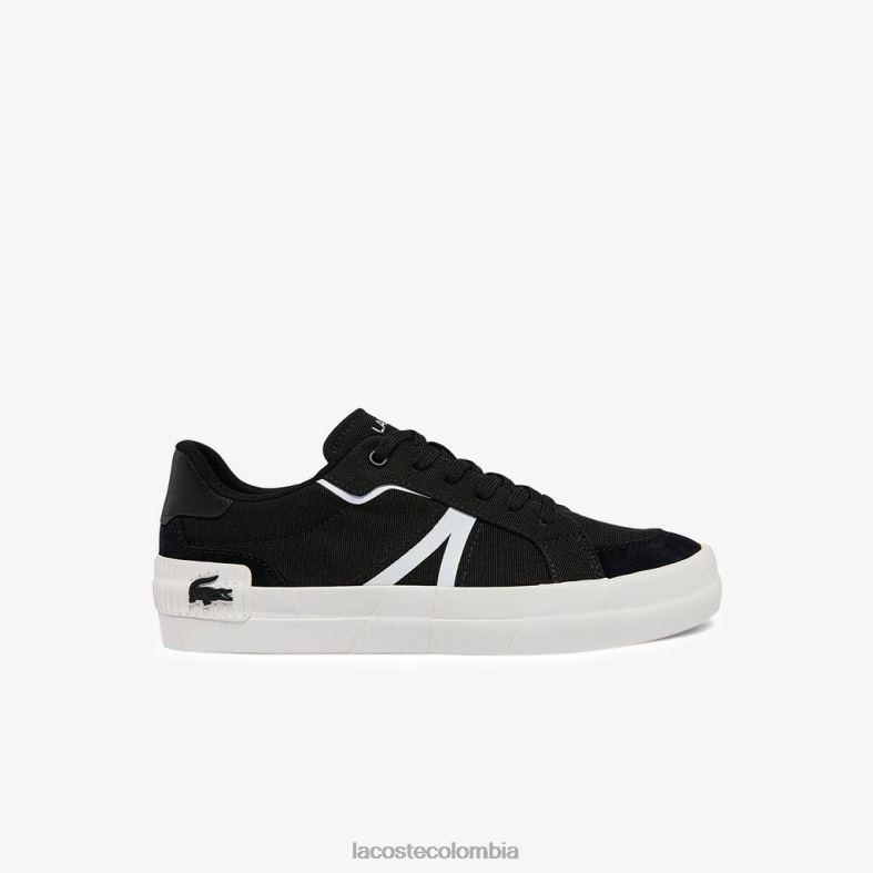 zapatillas l004 de lona blanco negro Lacoste zapatos hombres 80XZX1801