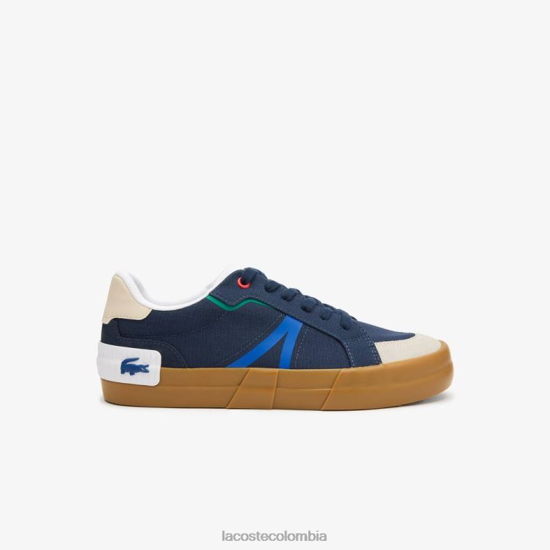zapatillas l004 suela de goma textil azul marino/goma Lacoste zapatos hombres 80XZX1856