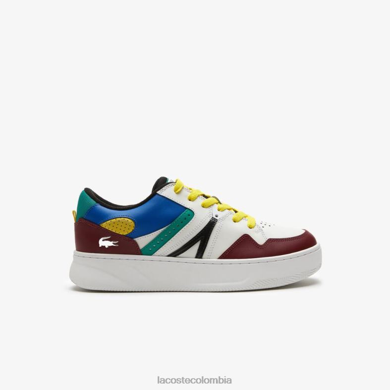zapatillas l005 de piel burdeos/blanco Lacoste zapatos hombres 80XZX1822