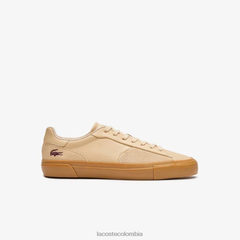 zapatillas l006 de piel en el mismo tono bronceado/goma Lacoste zapatos hombres 80XZX1895