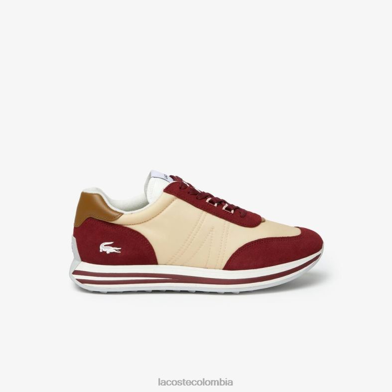 zapatillas l-spin de tela rojo Lacoste zapatos hombres 80XZX1844
