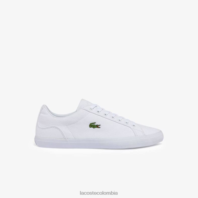 zapatillas lerond de lona blanco Lacoste zapatos hombres 80XZX1907