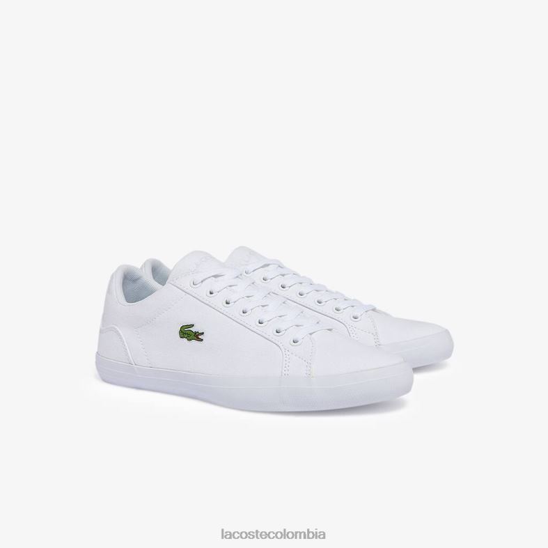 zapatillas lerond de lona blanco Lacoste zapatos hombres 80XZX1907