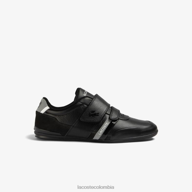 zapatillas misano de piel con correa negro y gris claro Lacoste zapatos hombres 80XZX1726