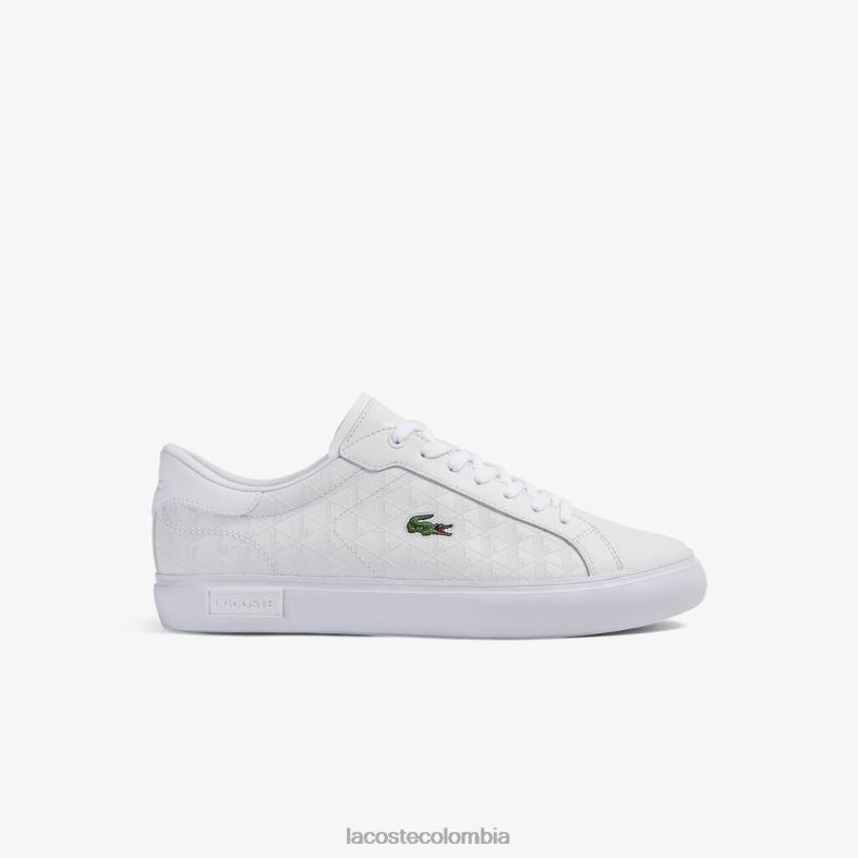 zapatillas powercourt de cuero blanco Lacoste zapatos hombres 80XZX1703