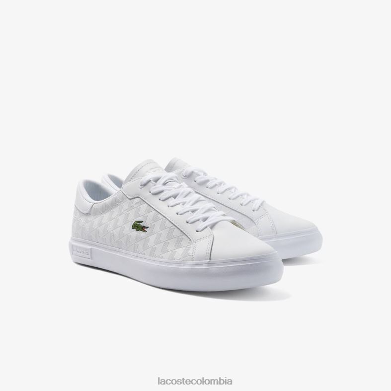 zapatillas powercourt de cuero blanco Lacoste zapatos hombres 80XZX1703