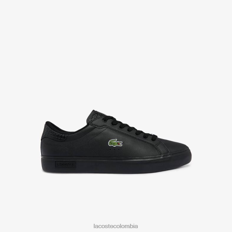 zapatillas powercourt de piel pulida negro Lacoste zapatos hombres 80XZX1846